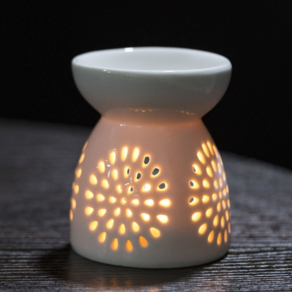 2022 Household Practical Ceramic White Oil Burner Melt Wax Warmer Diffuser Candle Room Decor Holder Valentine'S Day Christmas