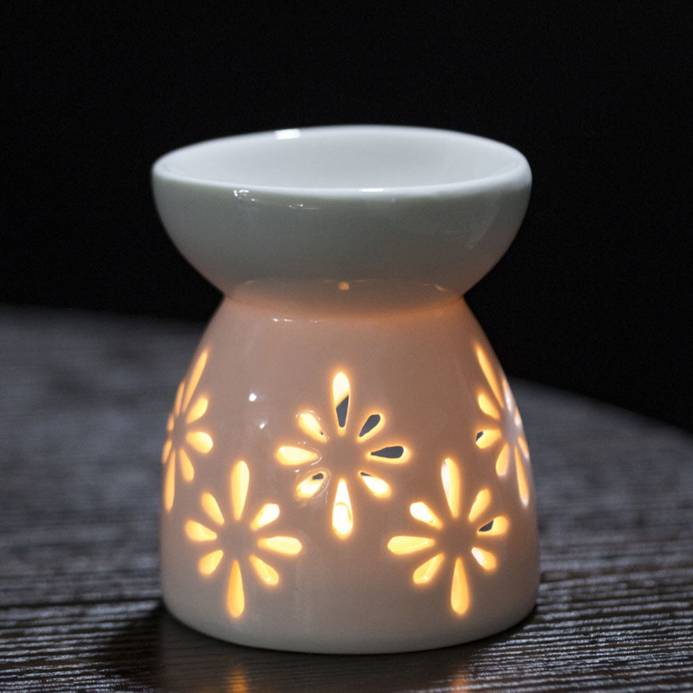 2022 Household Practical Ceramic White Oil Burner Melt Wax Warmer Diffuser Candle Room Decor Holder Valentine'S Day Christmas