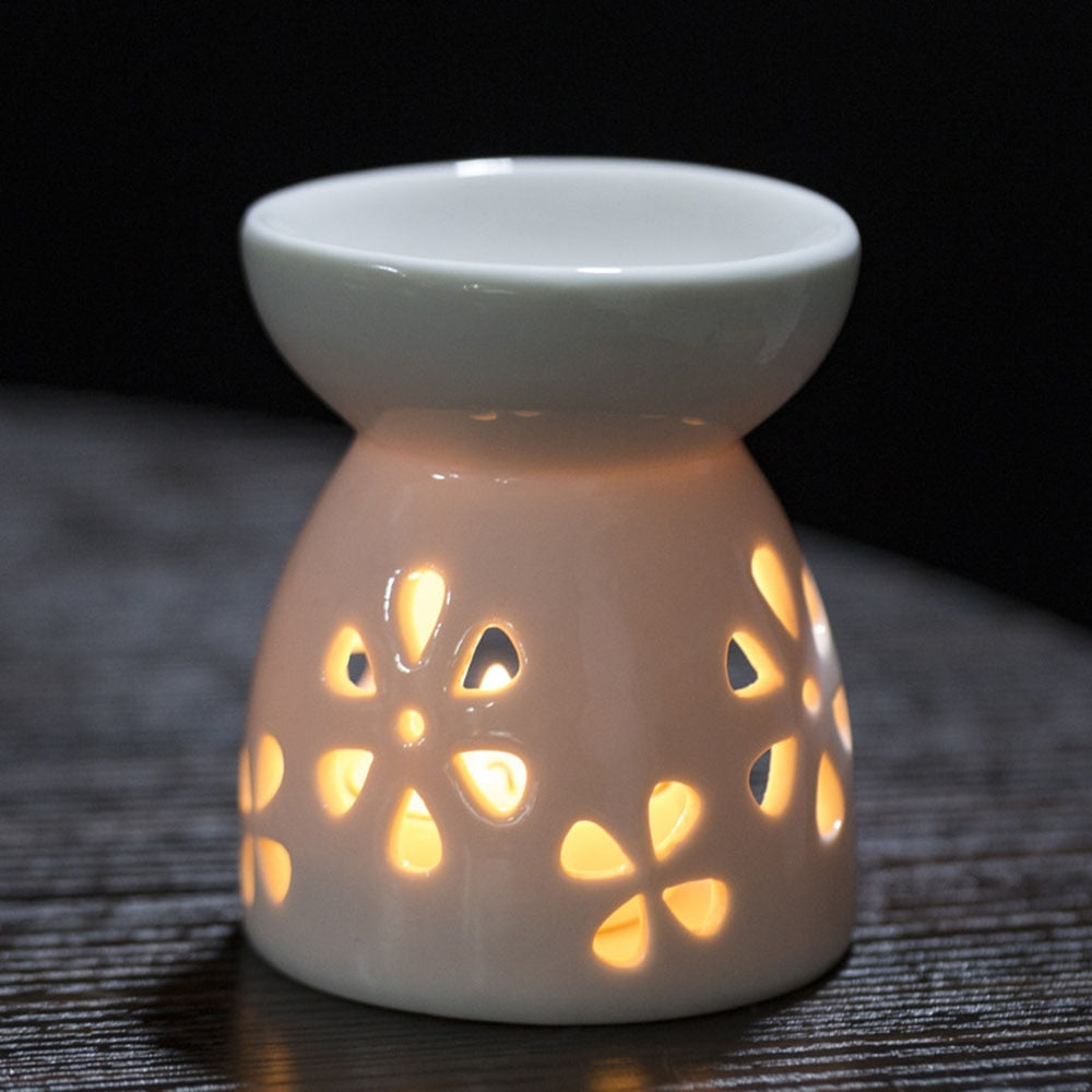 2022 Household Practical Ceramic White Oil Burner Melt Wax Warmer Diffuser Candle Room Decor Holder Valentine'S Day Christmas