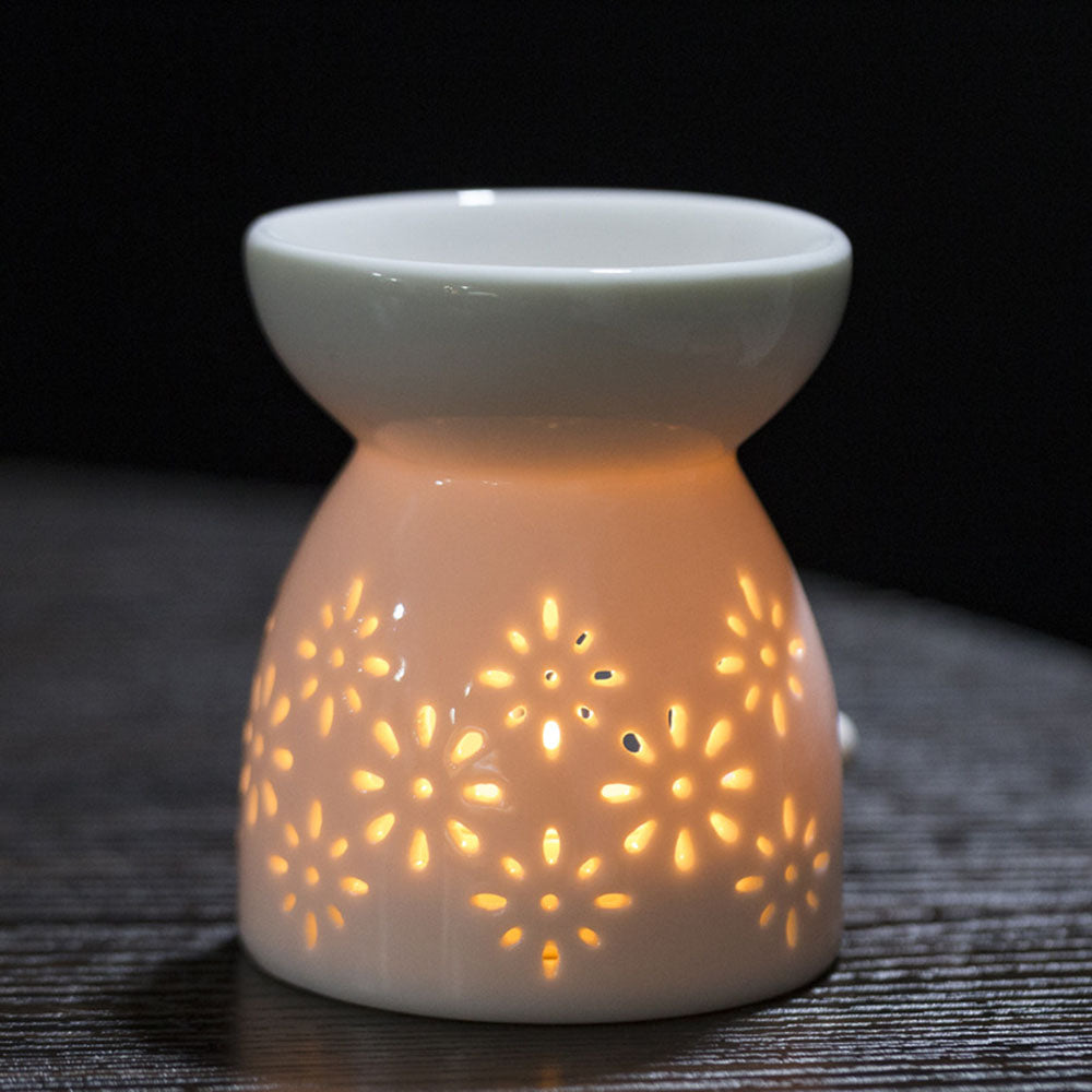 2022 Household Practical Ceramic White Oil Burner Melt Wax Warmer Diffuser Candle Room Decor Holder Valentine'S Day Christmas