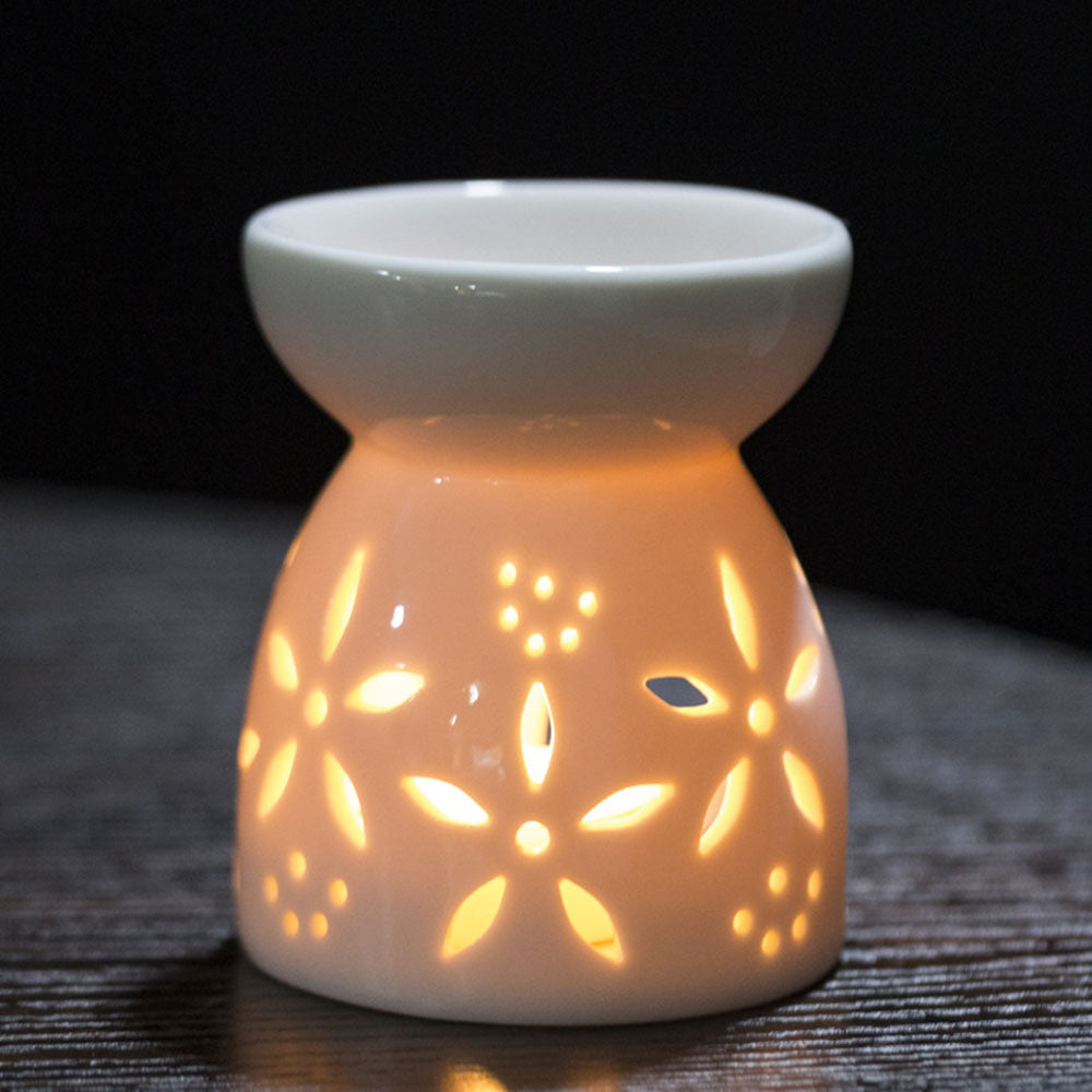 2022 Household Practical Ceramic White Oil Burner Melt Wax Warmer Diffuser Candle Room Decor Holder Valentine'S Day Christmas
